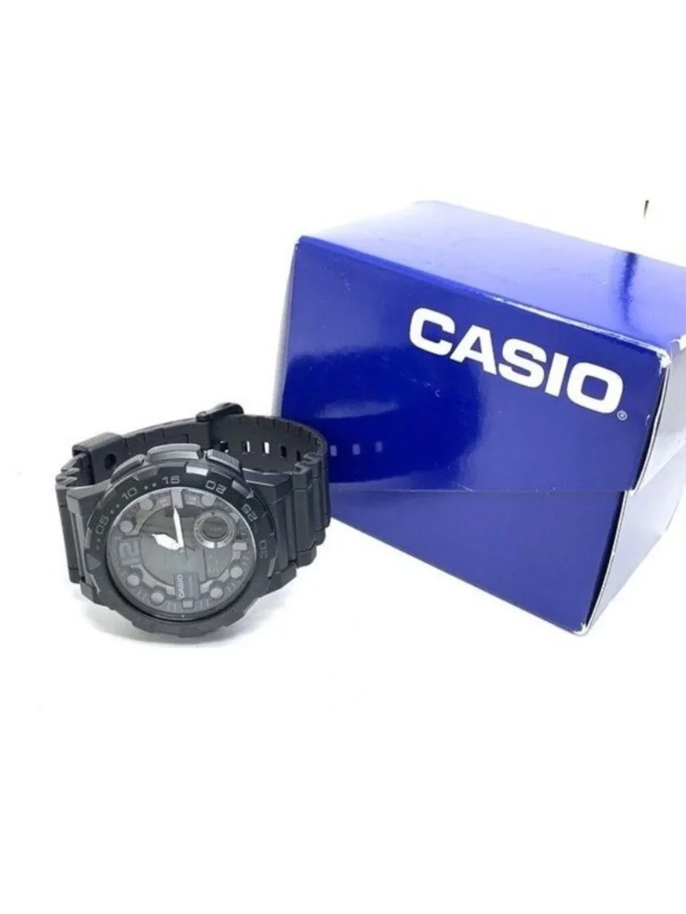 Casio Men's Watch AEQ100 World Time Quartz Analog Digital 46mm Black Resin 5479